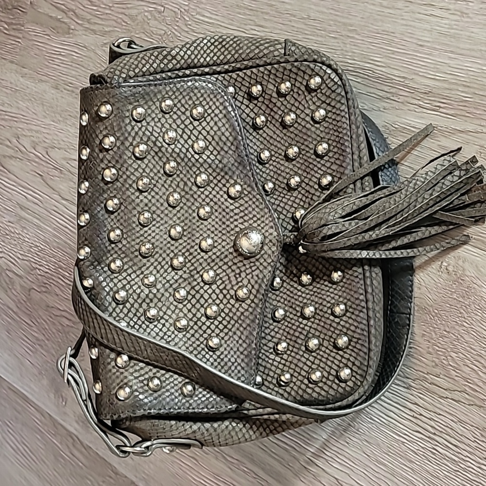 Hype Brown Fringe Studded Flap.